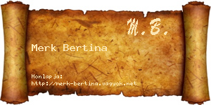 Merk Bertina névjegykártya